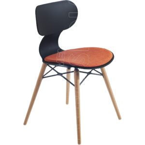 YOKE WOOD SOFT- Sedia Polipropilene con cuscino fisso